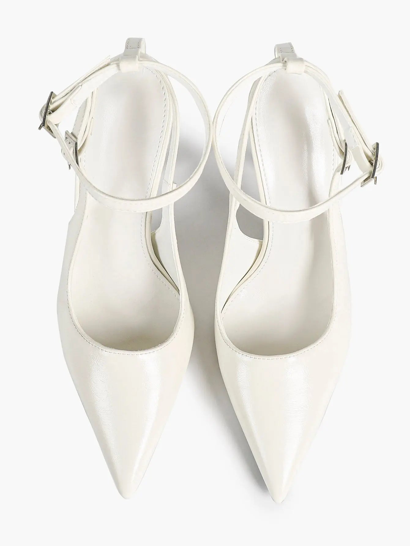 Ivory D’Orsay Double Strap Stiletto Heels – Women’s Pointed Toe Ankle Strap High Heels YISHIFAN