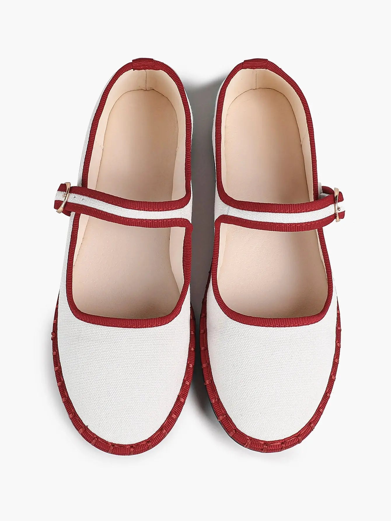 Black-White Grid Mary Jane Flats: Red Accents, Avant-Garde Heel & All-Day Retro Charm YISHIFAN