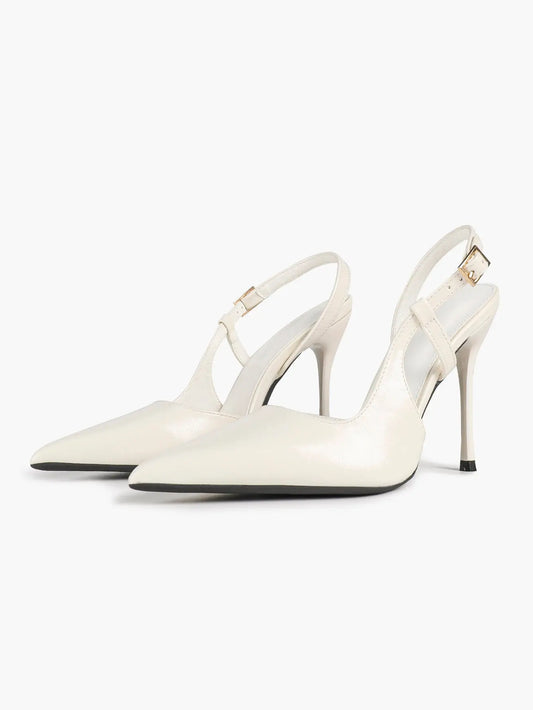 Women Closed Toe Slingback Heels Strappy Pointed Toe Stiletto Heels Wedding Party Dress Shoes YISHIFAN