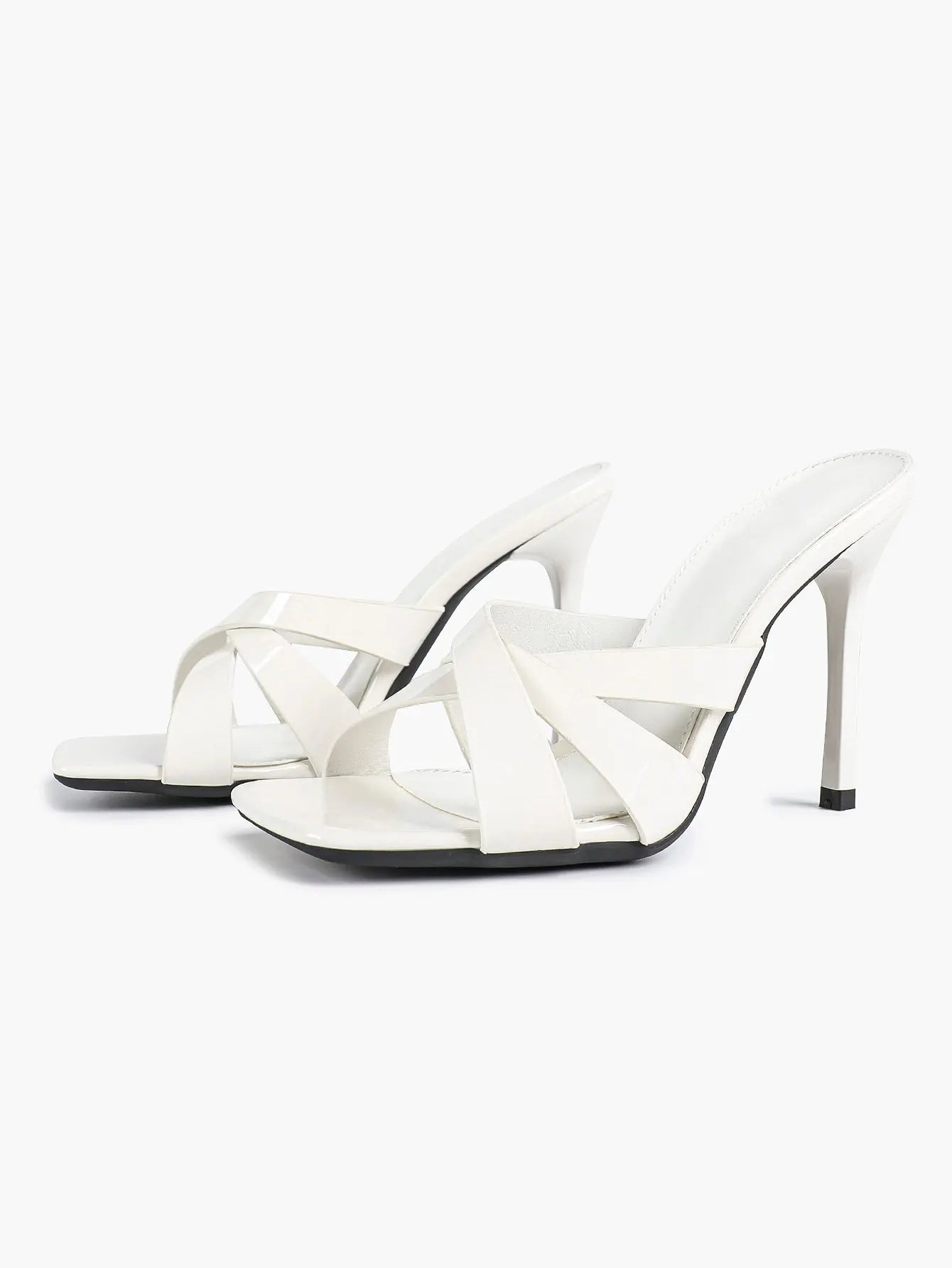 Women's Heeled Open Toe Sandals Square Toe Shoes Dress Wedding Office Shoes YISHIFAN
