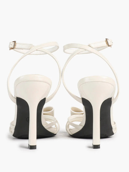 Bow Tie Heels Sandals Slingback Peep Toe Wedding Stiletto Heel Summer Cute Wedding Bridal Shoes YISHIFAN