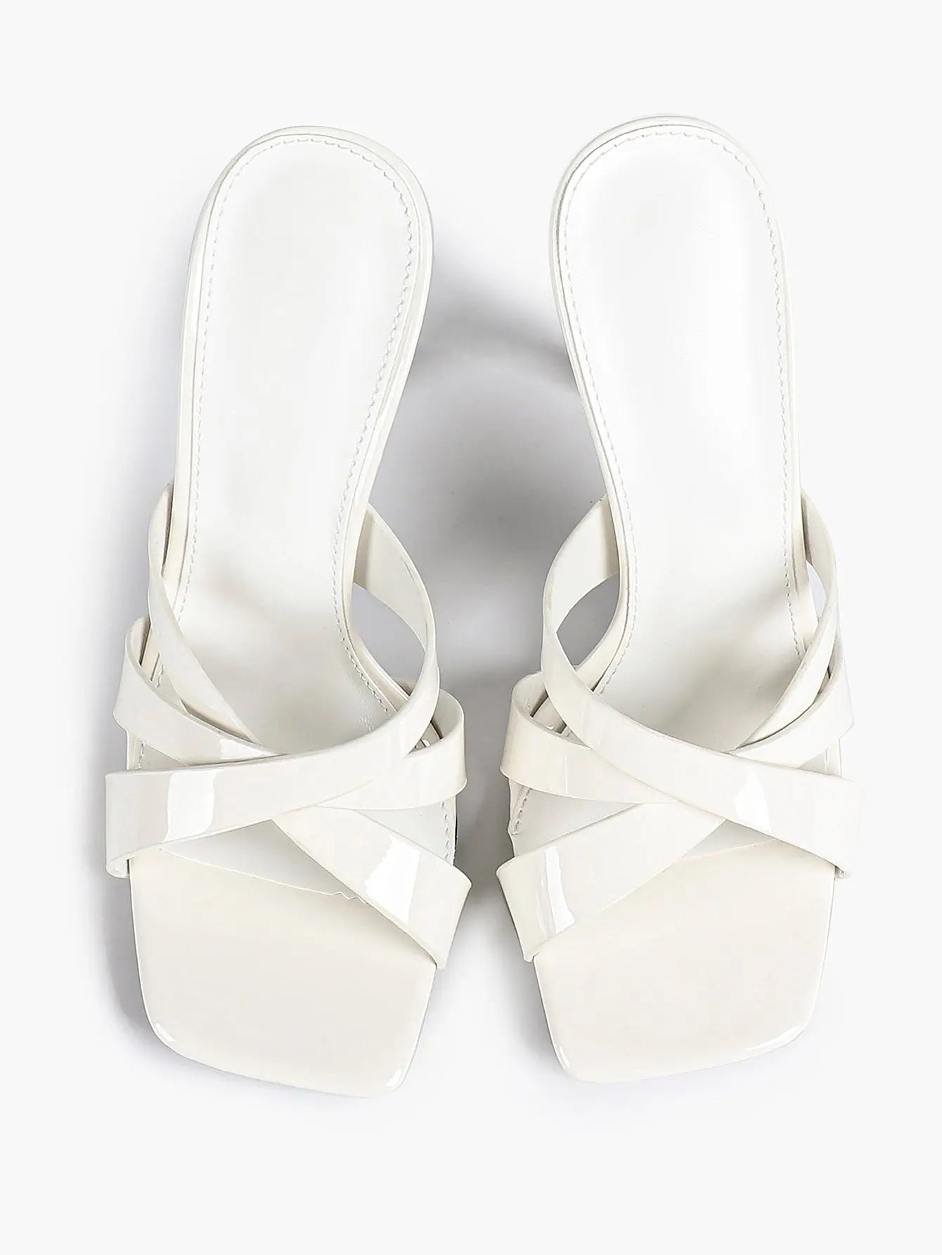 Women's Heeled Open Toe Sandals Square Toe Shoes Dress Wedding Office Shoes YISHIFAN