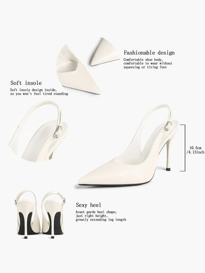 Women Closed Toe Slingback Heels Strappy Pointed Toe Stiletto Heels for Women Wedding Party Office Dress Shoes YISHIFAN