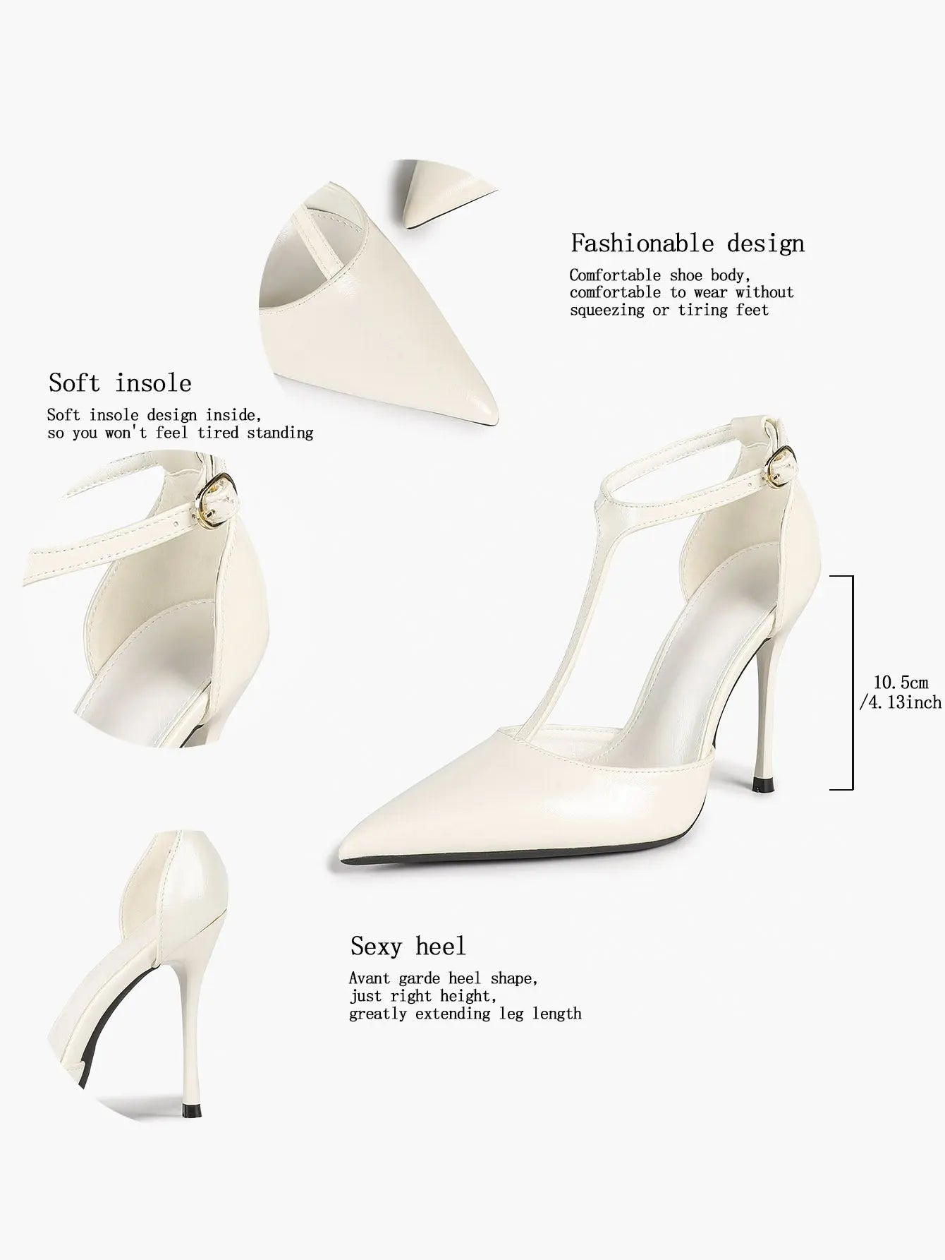 Women Pointed Toe Stiletto Heels Ankle Strap Heeled Sandals Wedding Party Sexy Dress Shoes YISHIFAN