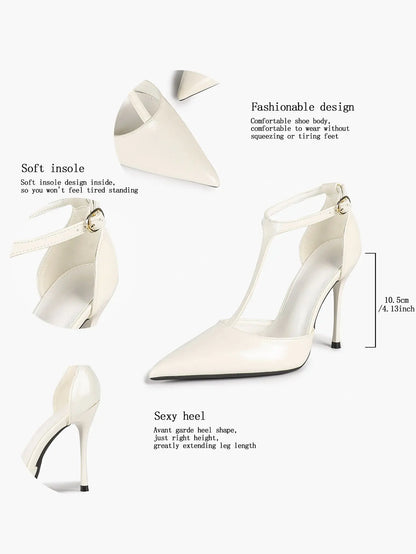 Women Pointed Toe Stiletto Heels Ankle Strap Heeled Sandals Wedding Party Sexy Dress Shoes YISHIFAN