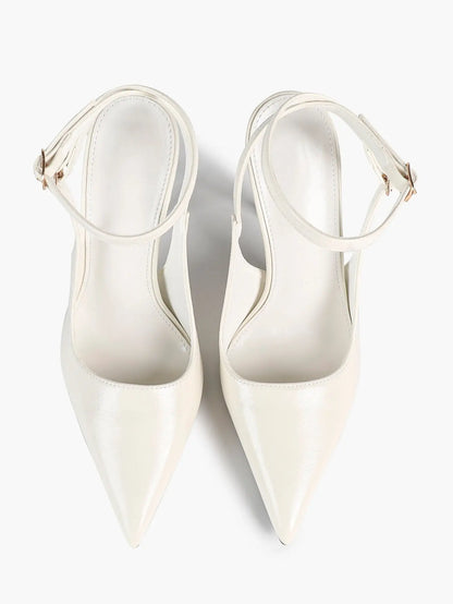 Women Pointed Toe Slingback Stiletto Heels Ankle Strap Dress Shoes Wedding Bridal Party Sexy High Heels YISHIFAN