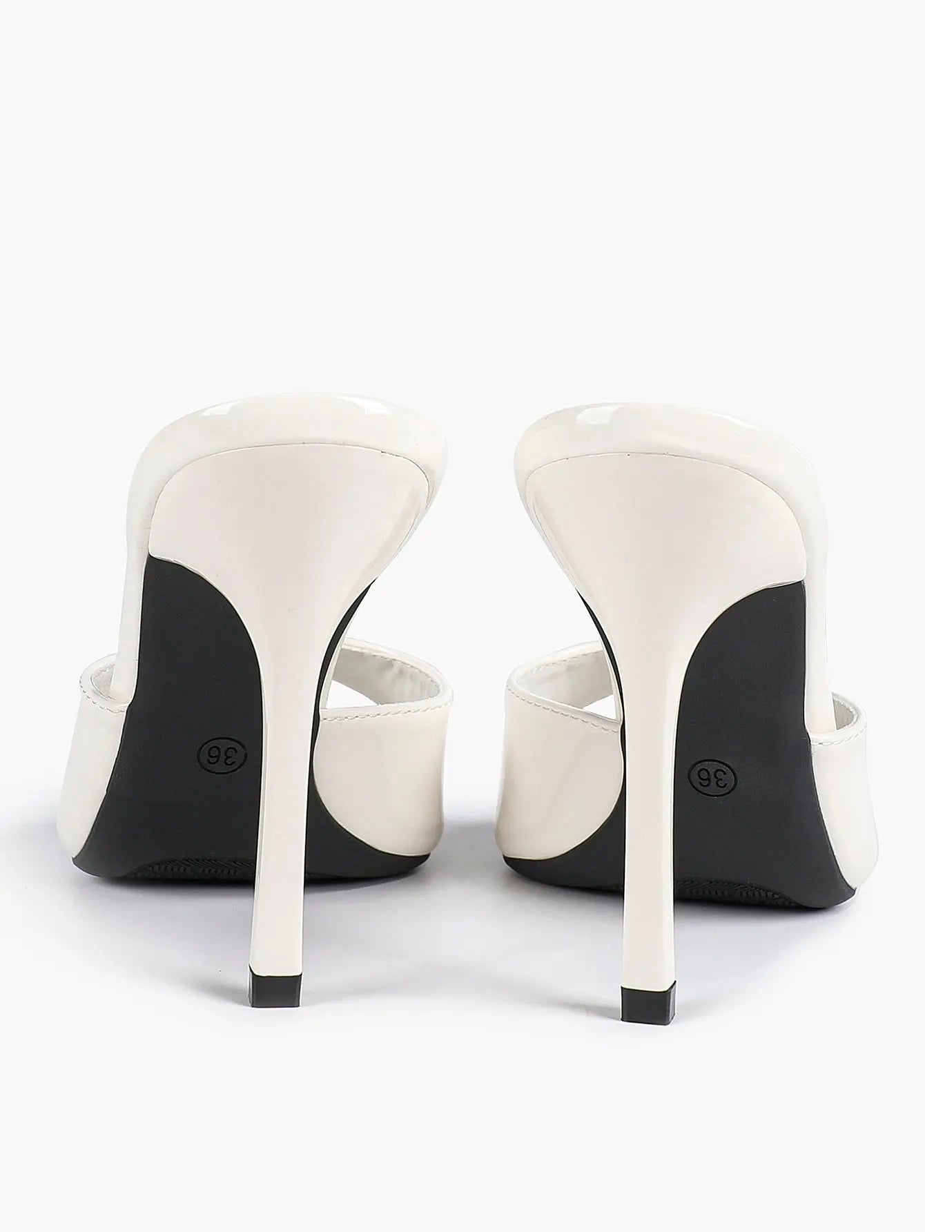 Women's Kitten Heels for Square Toe Open Toe Backless Mule Heels Stiletto Sandals 4.13 Inch YISHIFAN