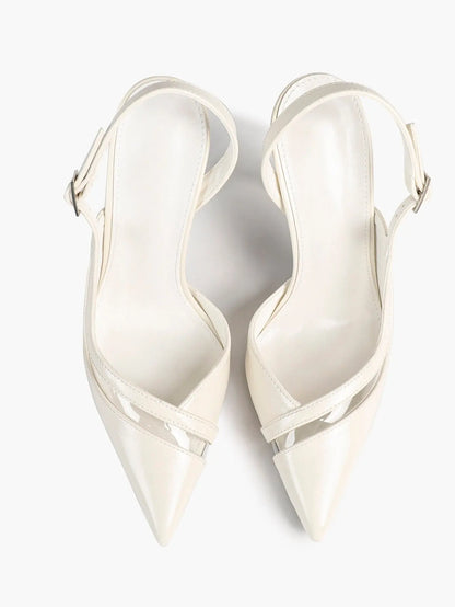 Closed Toe Slingback Heels Women Pumps Strappy Pointed Toe Stiletto Heels for Women Wedding Party Dress Shoes YISHIFAN