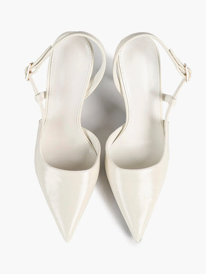 Women Closed Toe Slingback Heels Strappy Pointed Toe Stiletto Heels Wedding Party Dress Shoes YISHIFAN