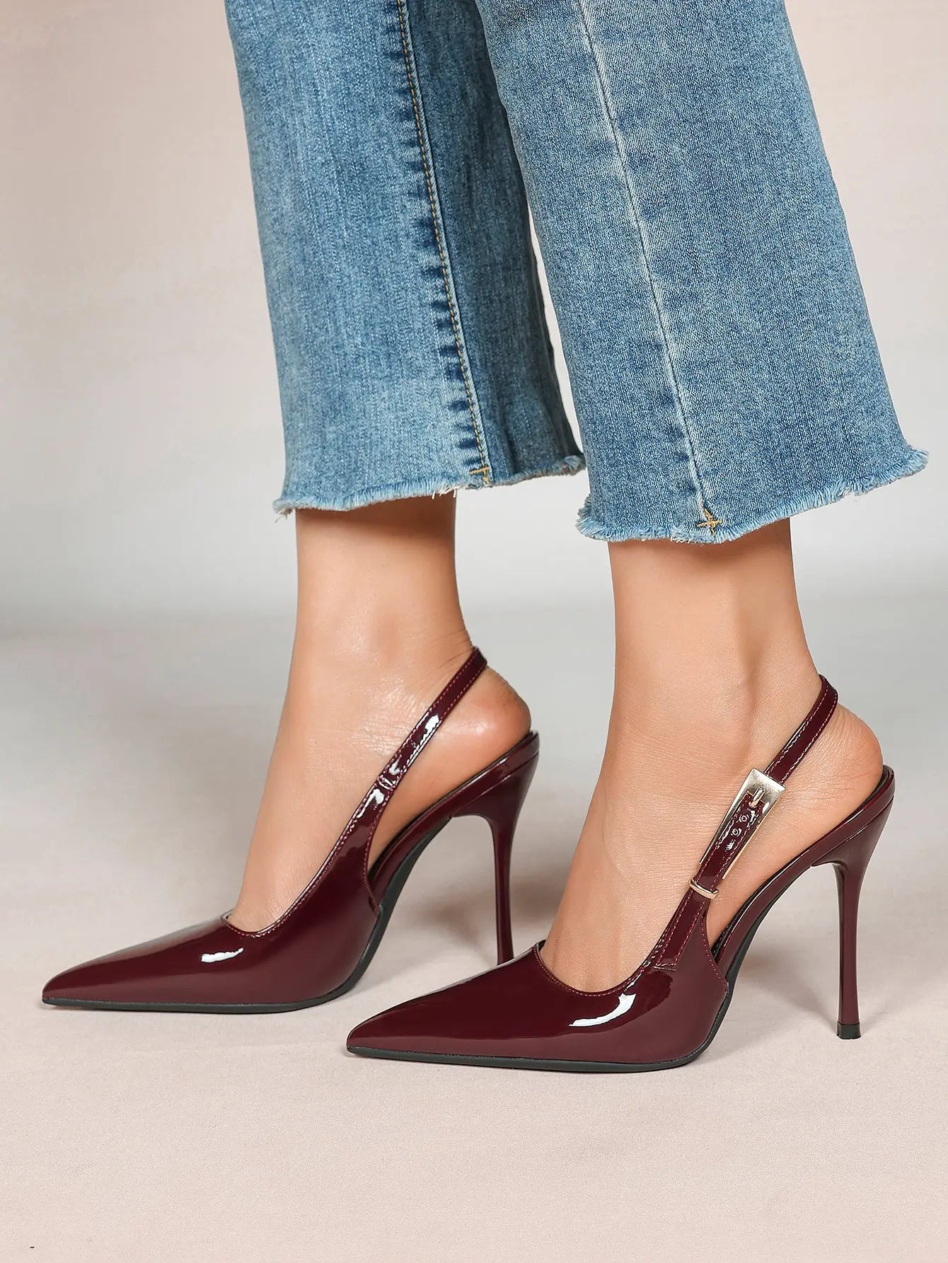 Women's Green Stone High-Heel Sandals Pointed Toe Slingback Stiletto Heels Wedding Party Evening Dress Shoes YISHIFAN