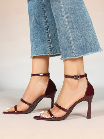 Women's High Stilettos Heels Open Toe Pointed Sandals Ankle Strap Pumps Dress Shoes Party Work Heeled Sandals YISHIFAN