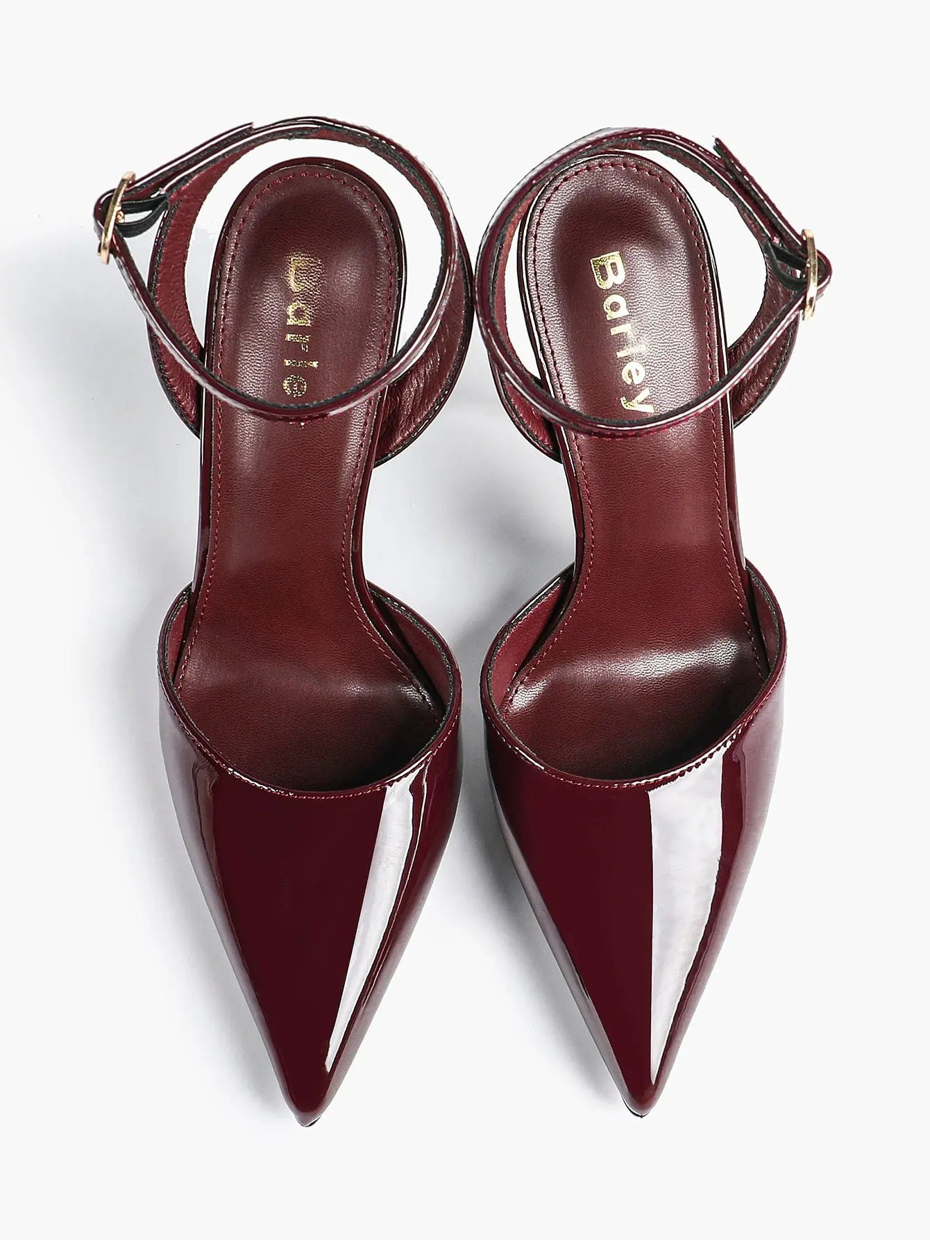 Women's Leather 4.13 INCH High-Heel Stiletto Pointed Toe Slingback Stiletto Heels for Elegant Scene YISHIFAN