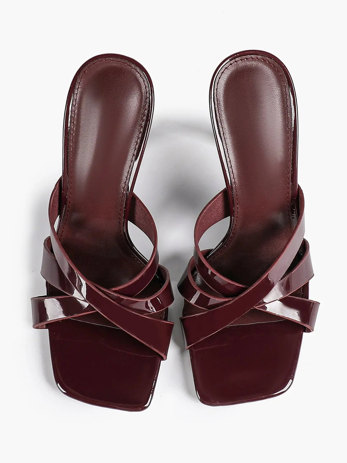 Women's Heeled Open Toe Sandals Square Toe Shoes Dress Wedding Office Shoes YISHIFAN