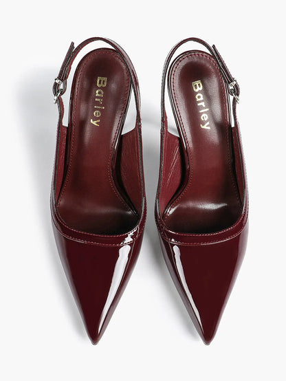Women's High-Heel Sandals Closed Pointed Toe Slingback Stiletto Heels for Wedding Party YISHIFAN