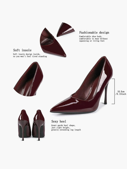 Women's Closed Pointed Toe Classic Stiletto Heels for Wedding Party Evening Dress Shoes YISHIFAN