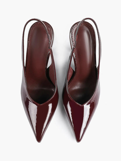 Women's Slingback Pumps Closed Pointed Toe Stiletto Heels Wedding Party Dress Shoes YISHIFAN