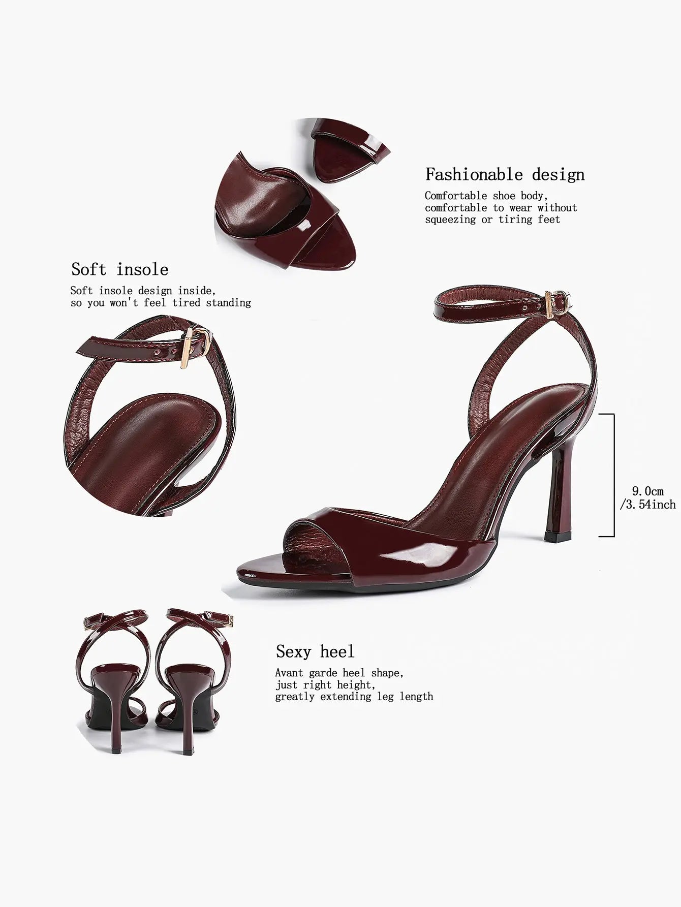 Women's High-Heel Sandals Peep-Toe Fish Mouth Stiletto Heels Wedding Party Dress Shoes YISHIFAN