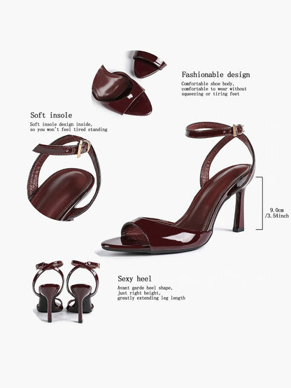 Women's High-Heel Sandals Peep-Toe Fish Mouth Stiletto Heels Wedding Party Dress Shoes YISHIFAN