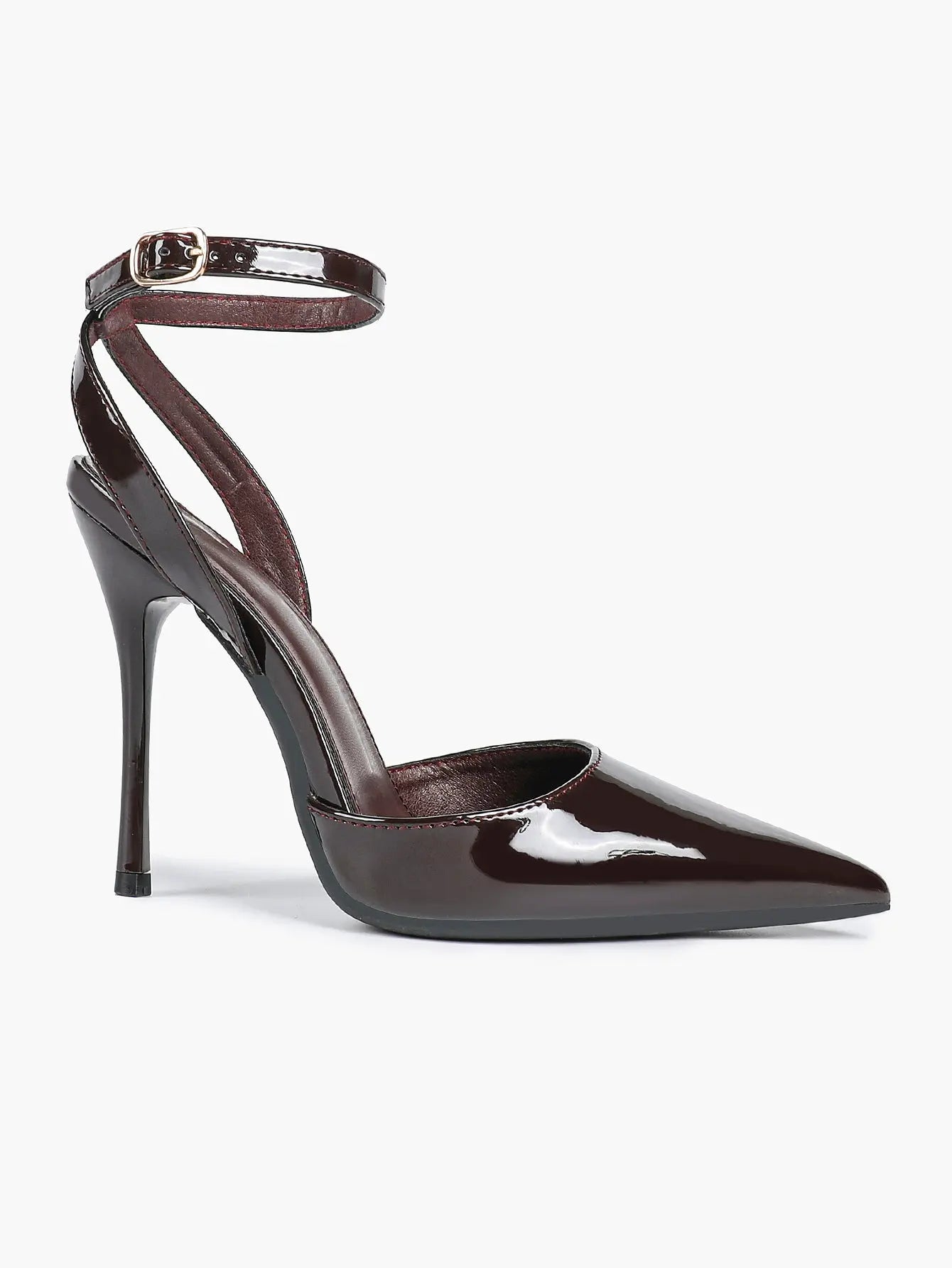 Women's Metallic Gloss Pointed Toe Adjustable Ankle Strap Heels Slingback Heel for Party Wedding Evening Club YISHIFAN