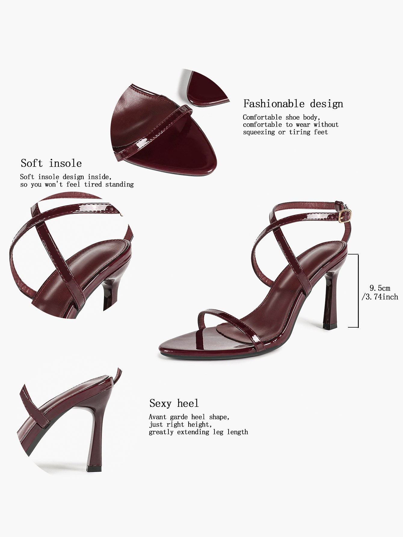 Silver Mirror Patent Crisscross Wraparound Strap Sandals Pointed Open Toe Stiletto Heels Sexy Club Party Shoes
