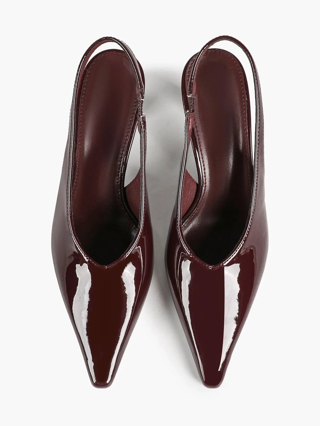 Women's Pointed Toe Slingback Pumps Patent Leather Kitten Heel Dress Shoes YISHIFAN