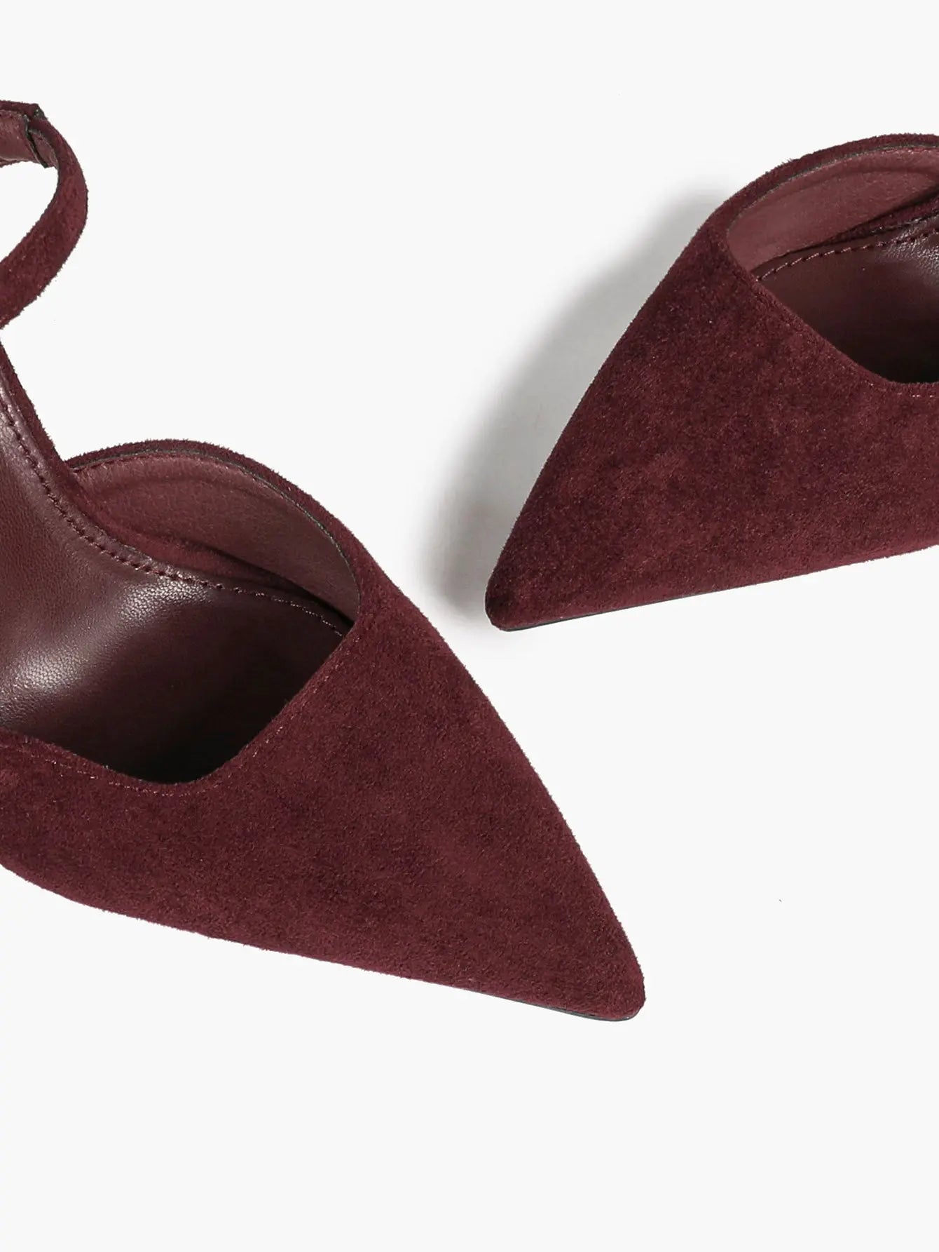Women's Suede Pointed Toe D'Orsay Pumps Ankle Strap Stiletto High Heels with Buckle YISHIFAN