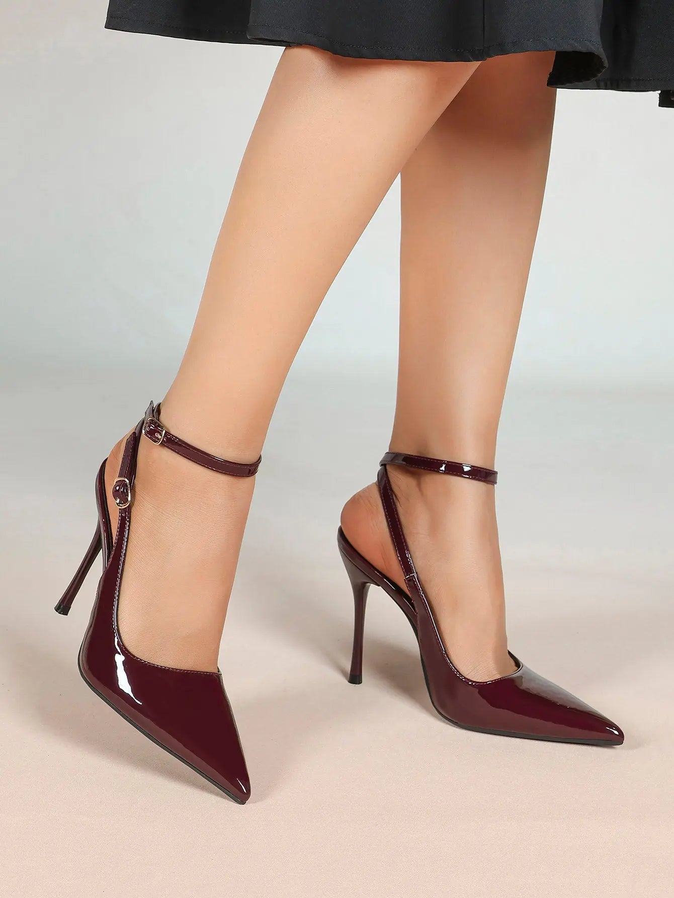 Women Pointed Toe Slingback Stiletto Heels Ankle Strap Dress Shoes Wedding Bridal Party Sexy High Heels YISHIFAN