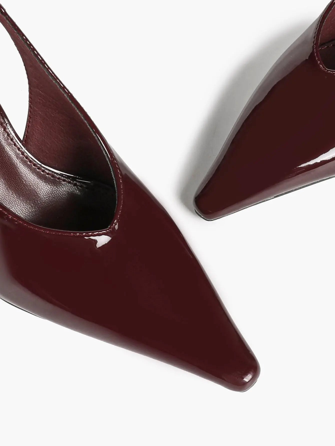 Women's Pointed Toe Slingback Pumps Patent Leather Kitten Heel Dress Shoes YISHIFAN