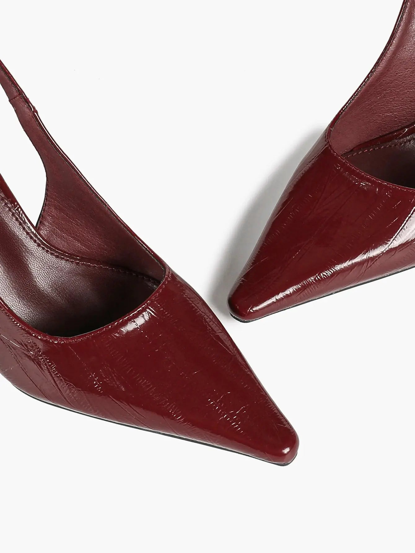 Women's Pointed Toe Slingback Pumps Patent Leather Dress Shoes YISHIFAN