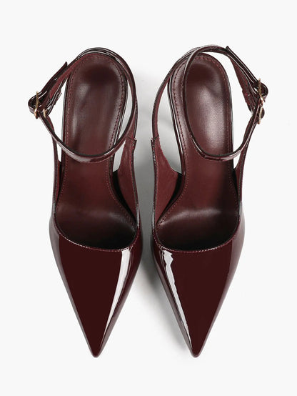 Women Pointed Toe Slingback Stiletto Heels Ankle Strap Dress Shoes Wedding Bridal Party Sexy High Heels YISHIFAN