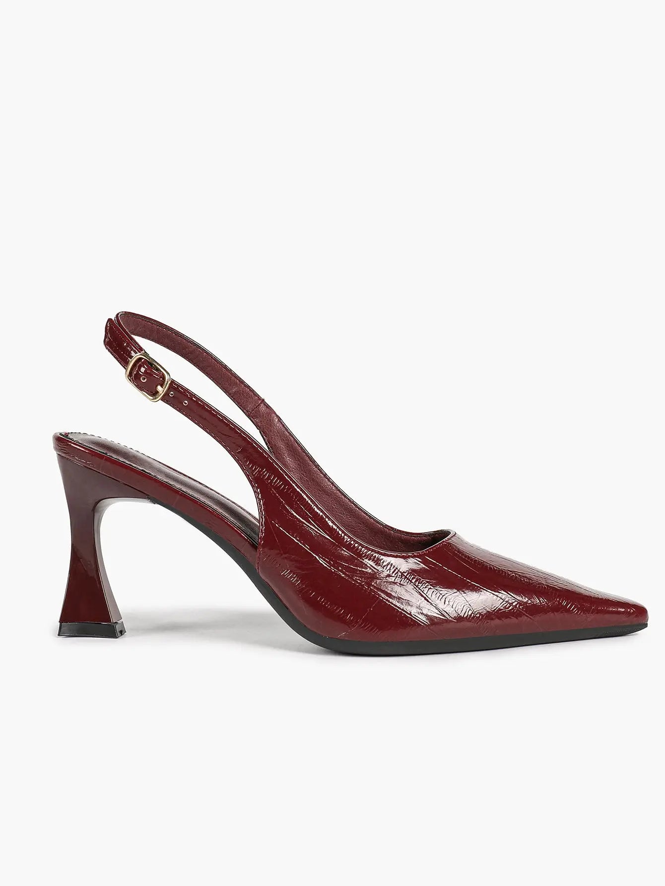 Women's Pointed Toe Slingback Pumps Patent Leather Dress Shoes YISHIFAN