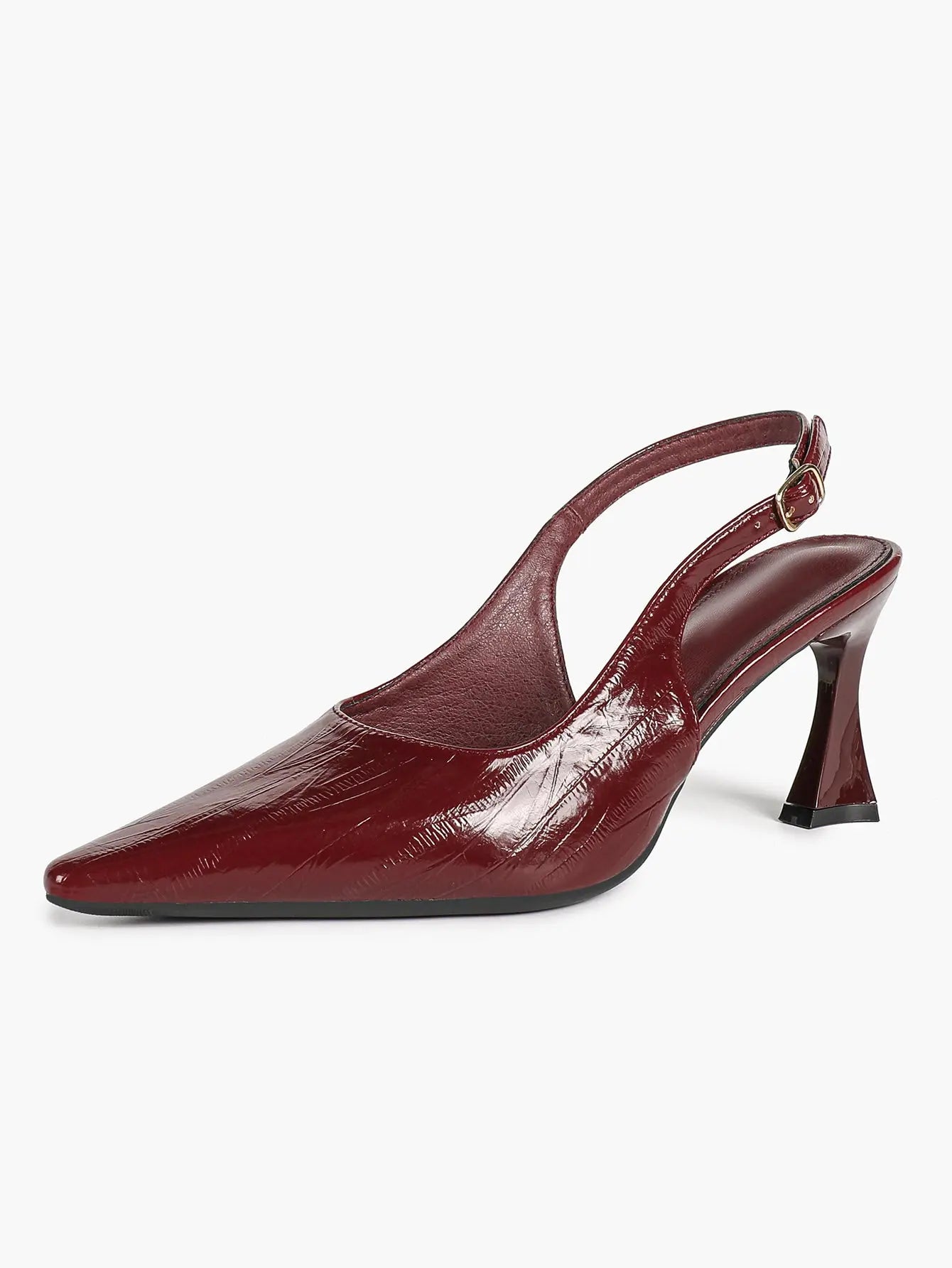 Women's Pointed Toe Slingback Pumps Patent Leather Dress Shoes YISHIFAN