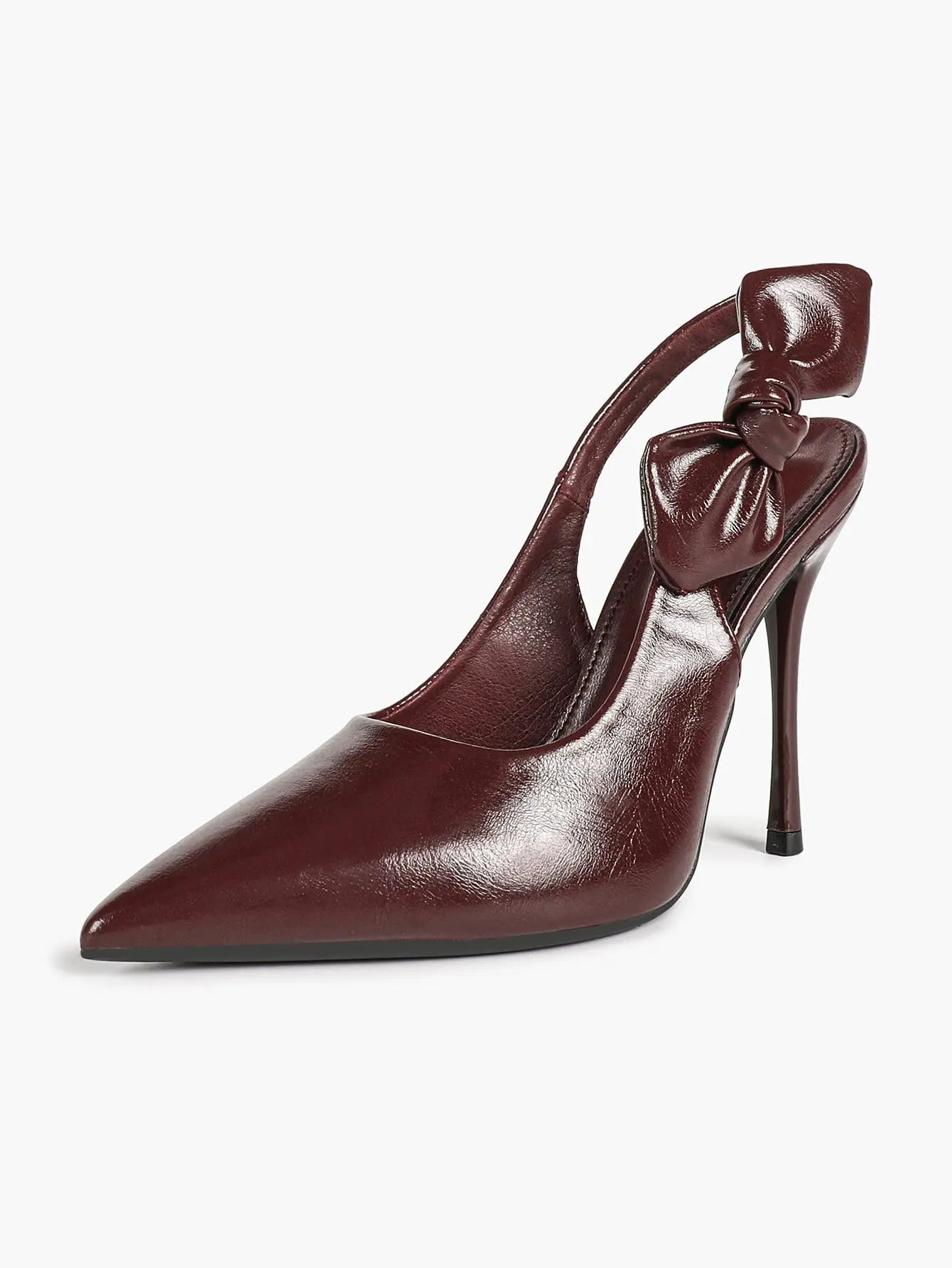 Women's Slingback Pointed Toe Stiletto High Heels with Bow Knot Dress Shoes Wedding Party Office YISHIFAN