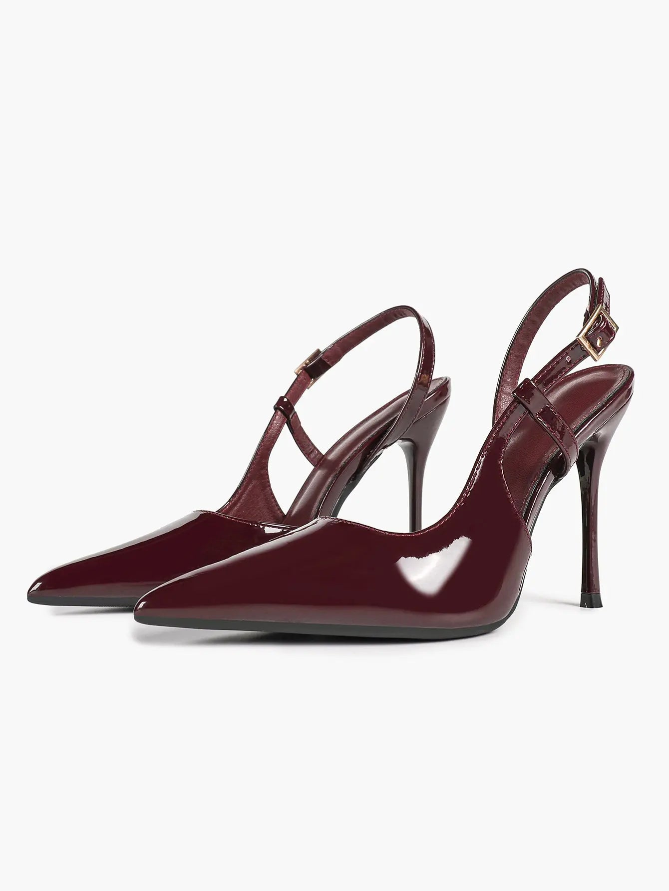 Women Closed Toe Slingback Heels Strappy Pointed Toe Stiletto Heels Wedding Party Dress Shoes YISHIFAN