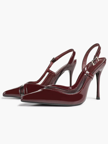 Closed Toe Slingback Heels Women Pumps Strappy Pointed Toe Stiletto Heels for Women Wedding Party Dress Shoes YISHIFAN