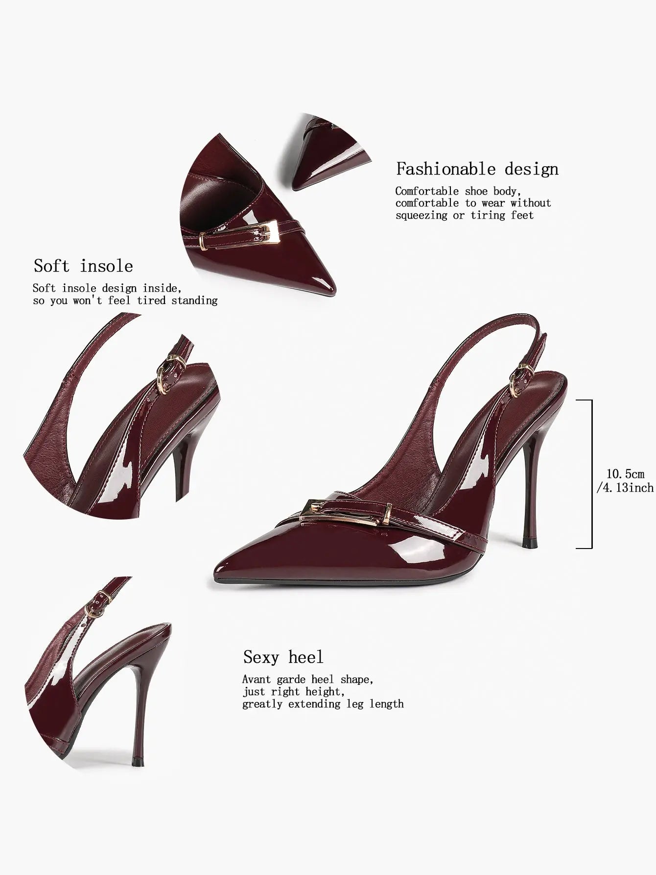 Chocolate-Brown Sculptural Stilettos: Gold-Chain Accents & Cloud-Like Soft Insole for Leg-Lengthening Glamour YISHIFAN