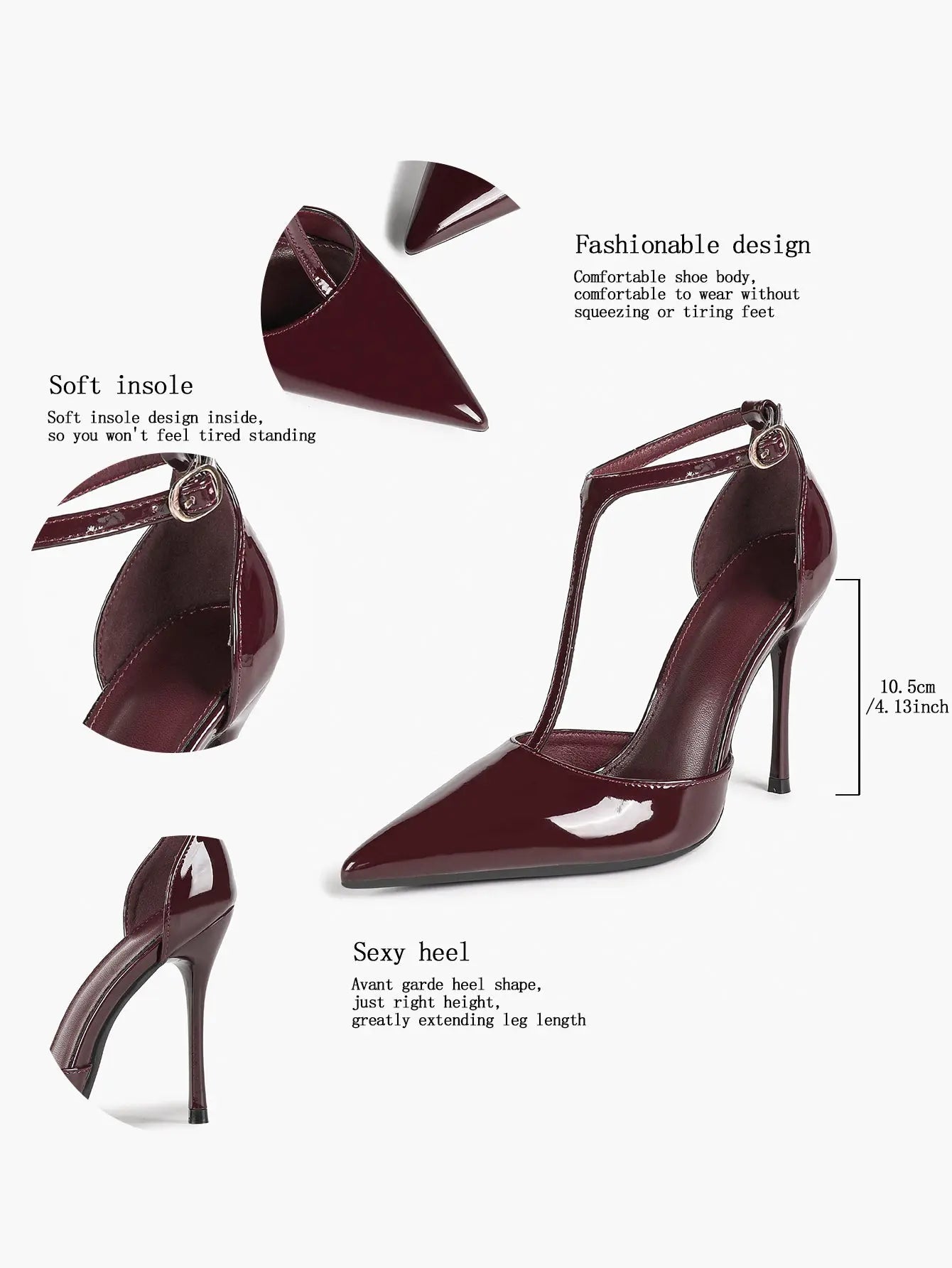 Women Pointed Toe Stiletto Heels Ankle Strap Heeled Sandals Wedding Party Sexy Dress Shoes YISHIFAN