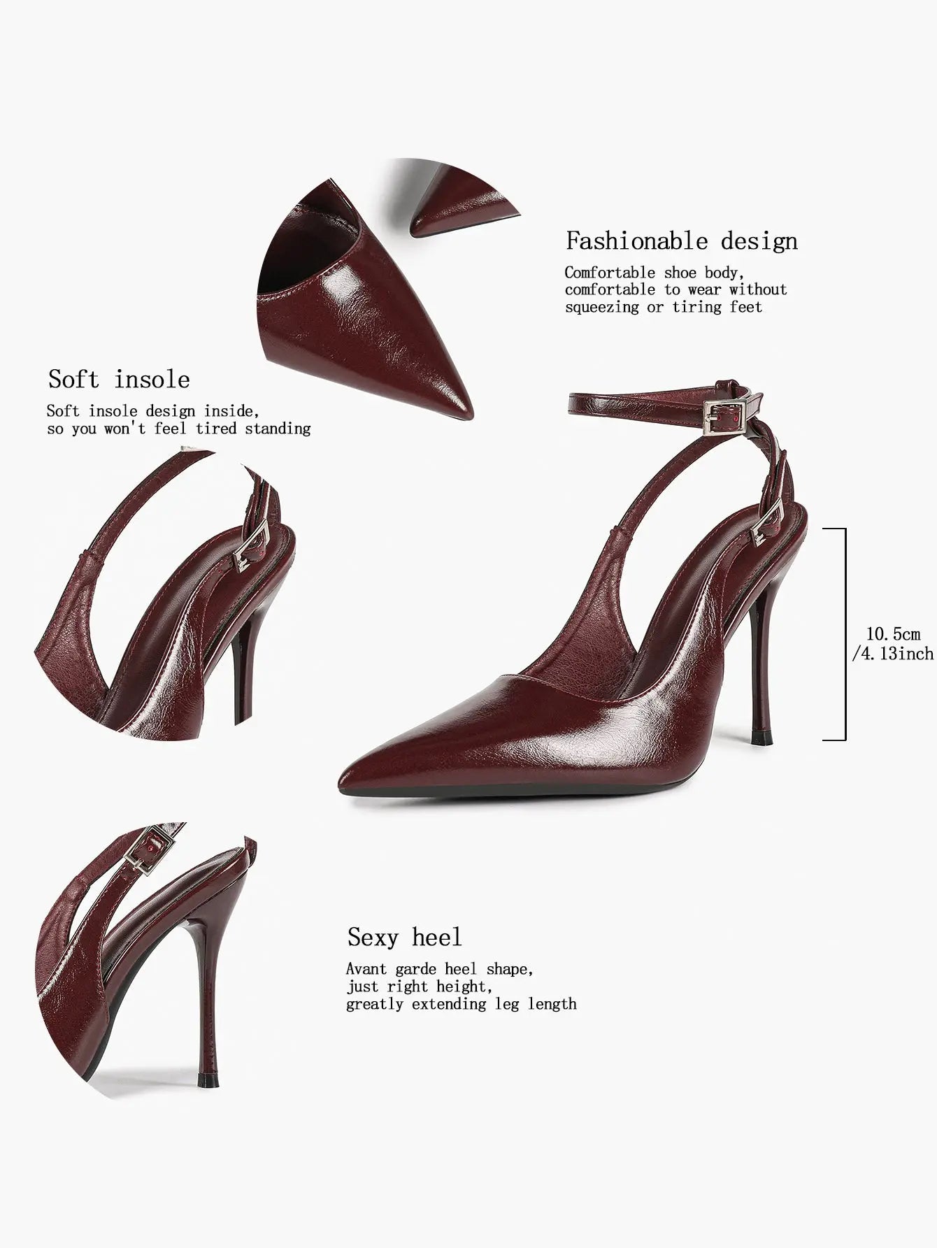 Ivory D’Orsay Double Strap Stiletto Heels – Women’s Pointed Toe Ankle Strap High Heels YISHIFAN