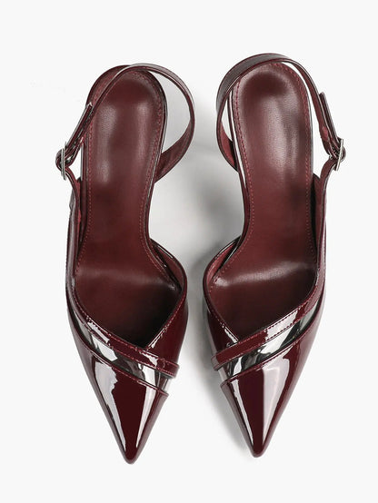 Closed Toe Slingback Heels Women Pumps Strappy Pointed Toe Stiletto Heels for Women Wedding Party Dress Shoes YISHIFAN