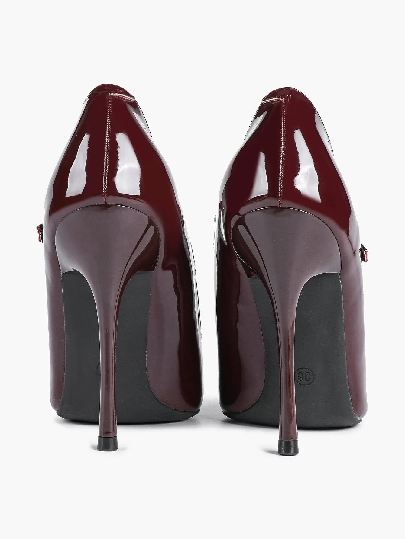 Wine Red Mary Jane Stiletto Sandals Pointed Toe Ankle Strap for Women for Wedding Party Shoes YISHIFAN