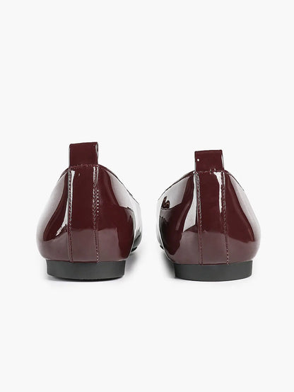 Women's Burgundy Leather Loafers  Pointed Toe Slip Soft for Casual Chic Office  Everyday Dress Shoes YISHIFAN