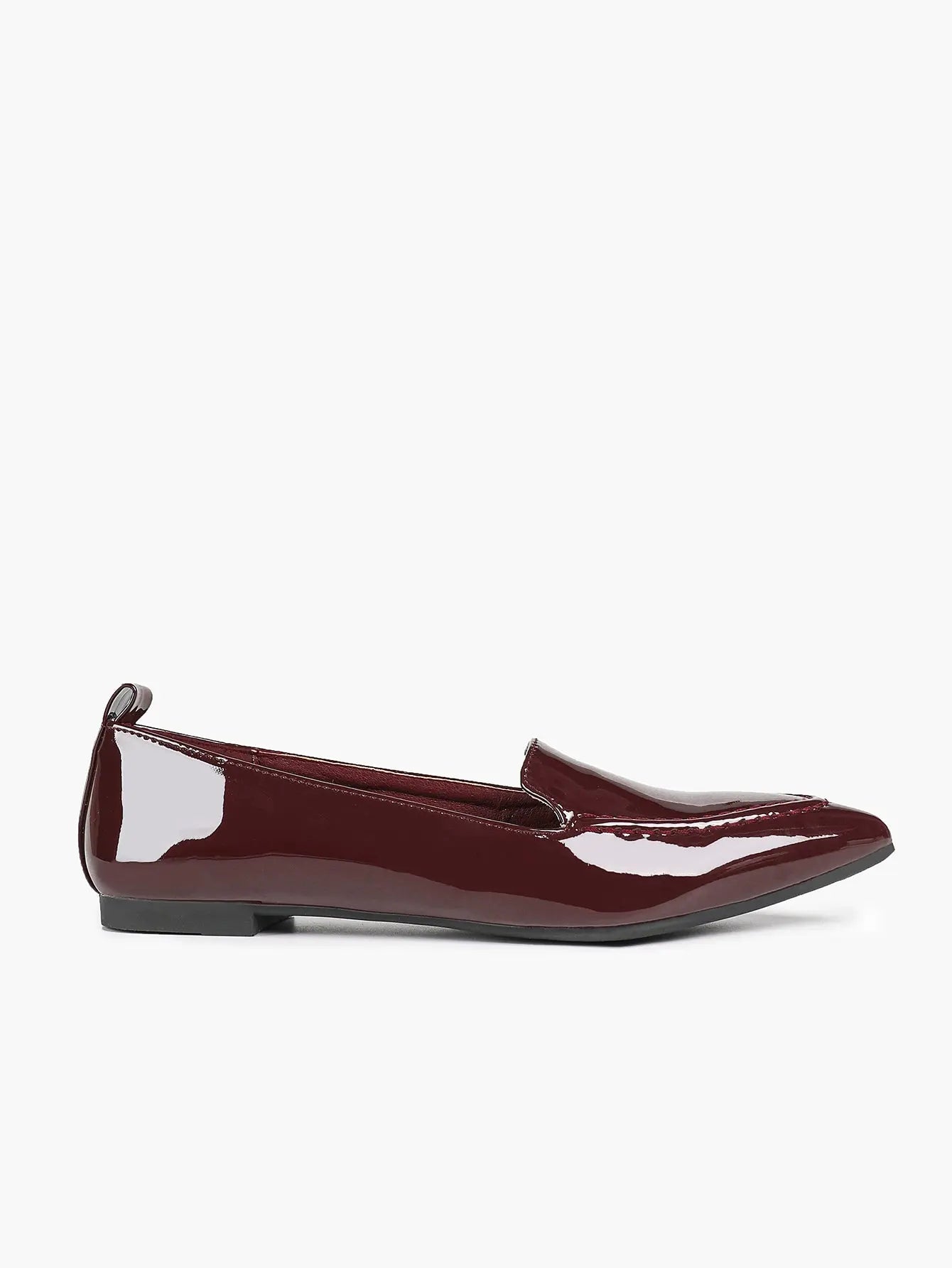 Women's Burgundy Leather Loafers  Pointed Toe Slip Soft for Casual Chic Office  Everyday Dress Shoes YISHIFAN