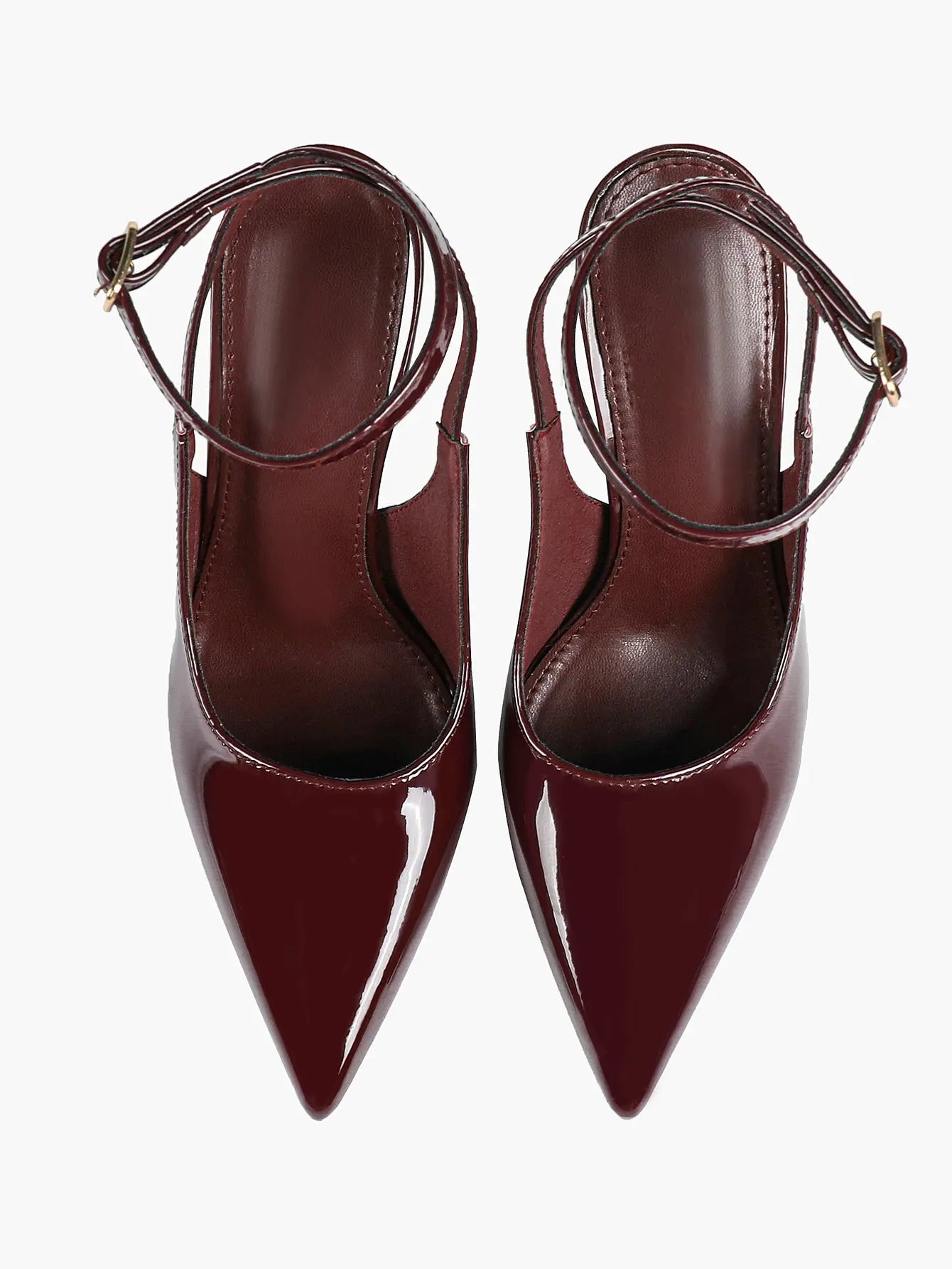 Women's Leather Pointed Toe Closed Toe Ankle Strap Heels Dress Shoes for Wedding Party Office YISHIFAN