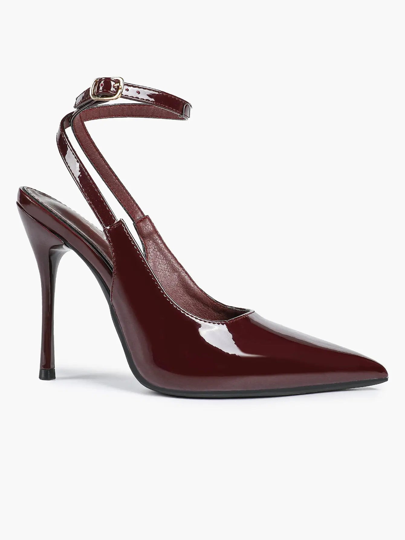 Women's Leather Pointed Toe Closed Toe Ankle Strap Heels Dress Shoes for Wedding Party Office YISHIFAN