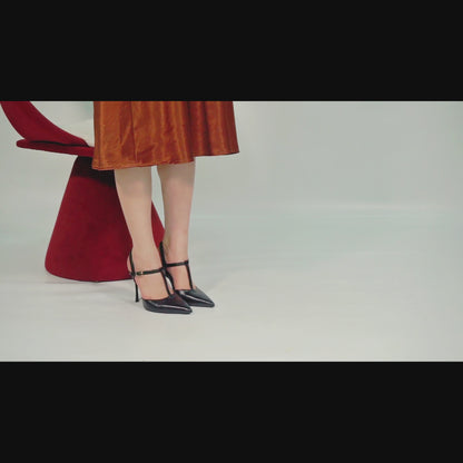 Women Pointed Toe Ankle Strap Stiletto Heels Wedding Party Sexy Dress Shoes